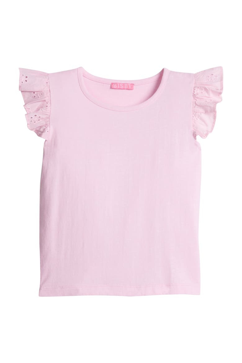 Kids' Knit Eyelet Tank, Main, color, Pink