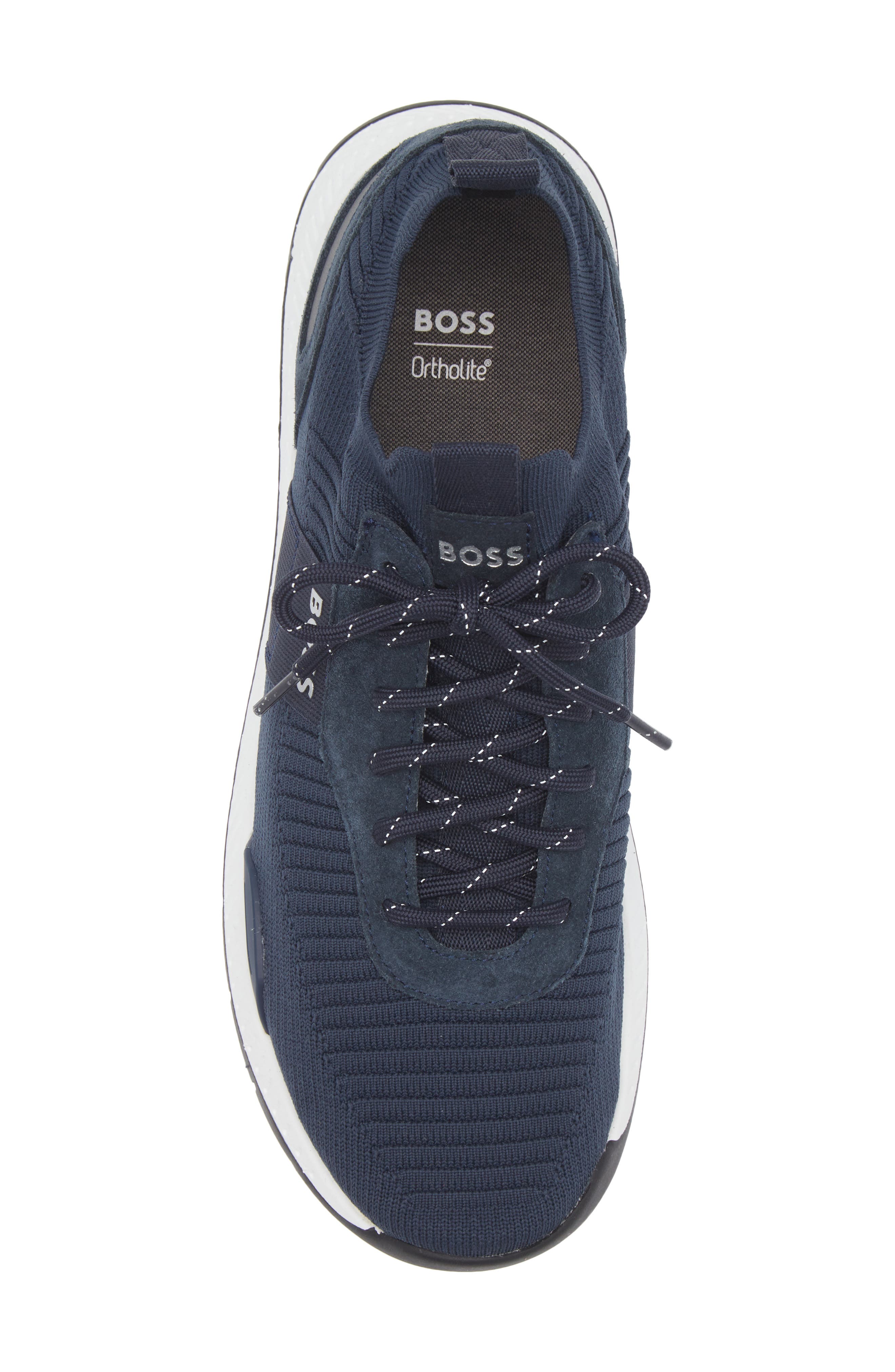 BOSS Titanium Runn Knit Sneaker, Alternate, color, Dk Bu