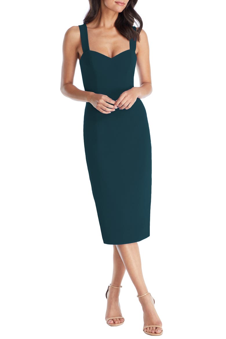Nicole Sweetheart Neck Cocktail Dress, Main, color, PINE