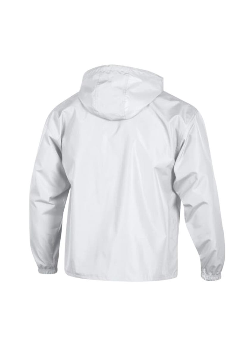 Men's Champion  White Duke Blue Devils Cloud Packable Half-Zip Hooded Jacket, Alternate, color, White