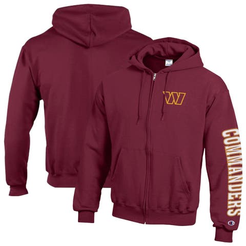 Men's Champion Burgundy Washington Commanders Powerblend Fleece Full-Zip Hoodie