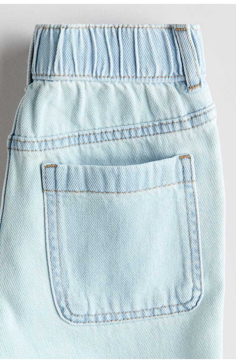 H&M Embroidery-detail Denim Shorts, Alternate, color, Light Denim Blue/Sailboats