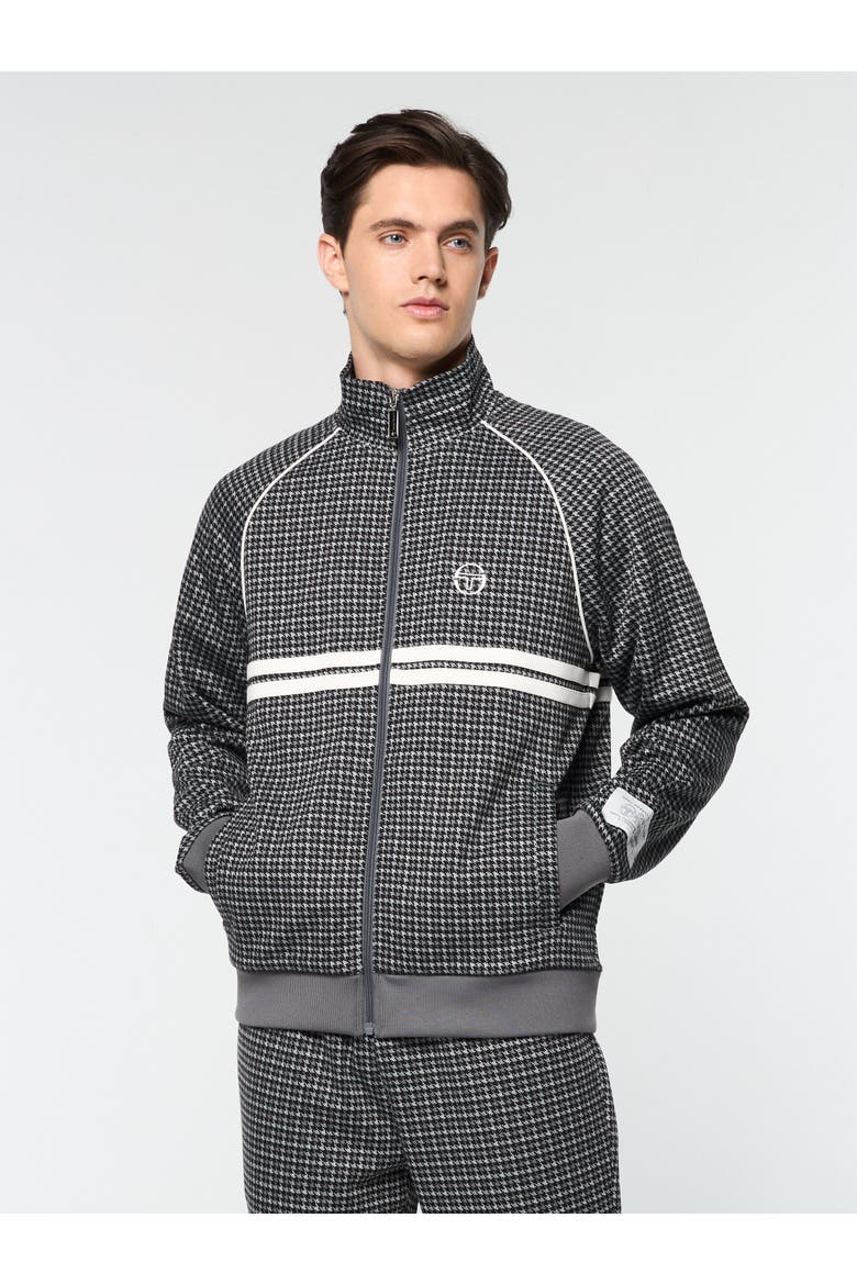 Dallas Houndstooth Track Jacket, Main, color, BLACK BEAUTY