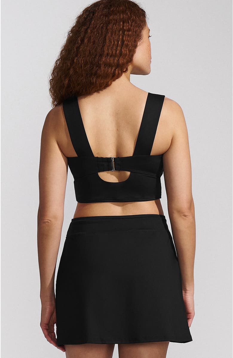 Lands' End Square Neck Midkini Swimsuit Top, Alternate, color, Black