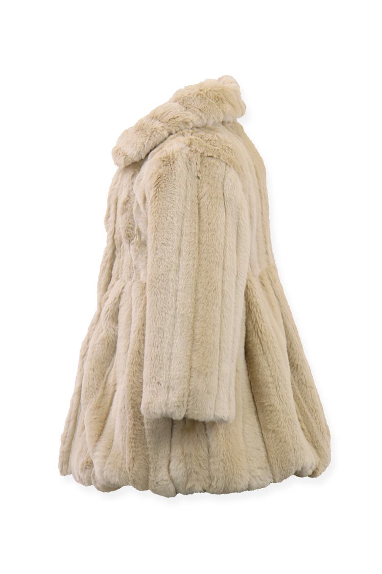 Faux Fur Balloon Coat, Alternate, color, Gold Mink Stripe