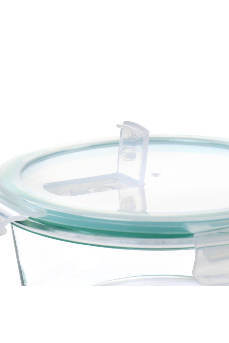6 Piece Round Glass Storage Containers with Leak Proof Lids, Alternate, color, Clear