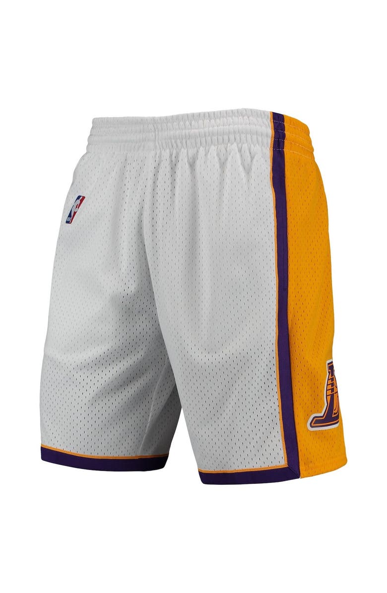 Mitchell & Ness Men's Mitchell & Ness White Los Angeles Lakers 2009-10 Hardwood Classics Swingman Shorts, Alternate, color, 