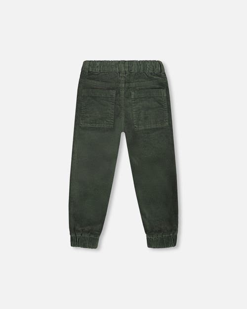 Deux Par Deux Stretch Corduroy Jogger Pants In Green