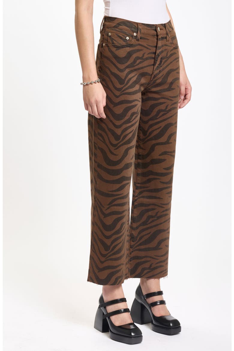 Pleaser Zebra Stripe Crop Wide Leg Pants, Alternate, color, DESERT ZEBRA