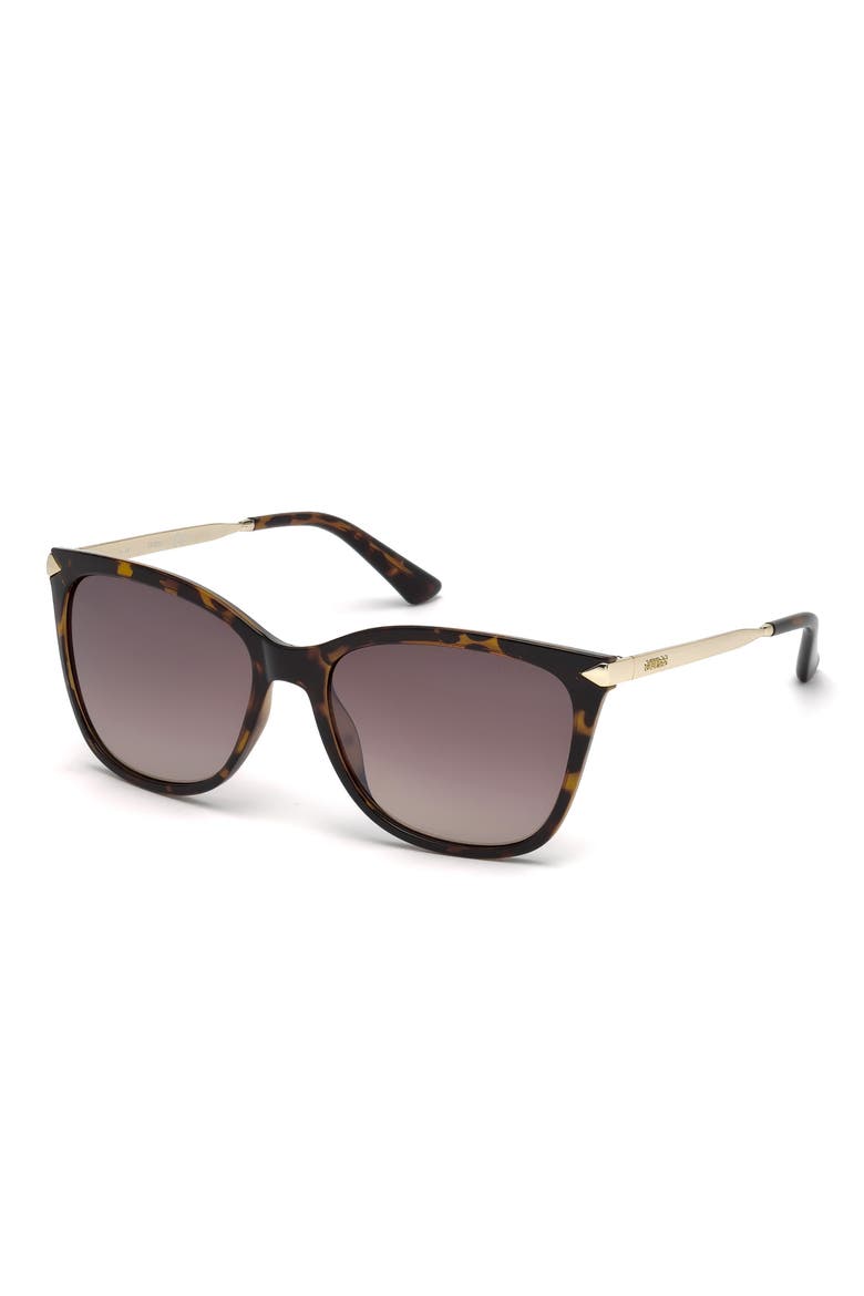 56mm Cat Eye Sunglasses, Main, color, DARK HAVANA / BROWN MIRROR