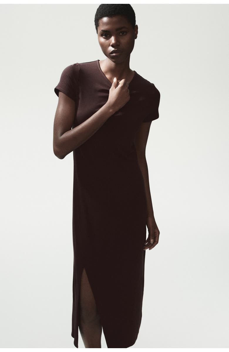 H&M Midi T-shirt Dress, Alternate, color, Dark Brown