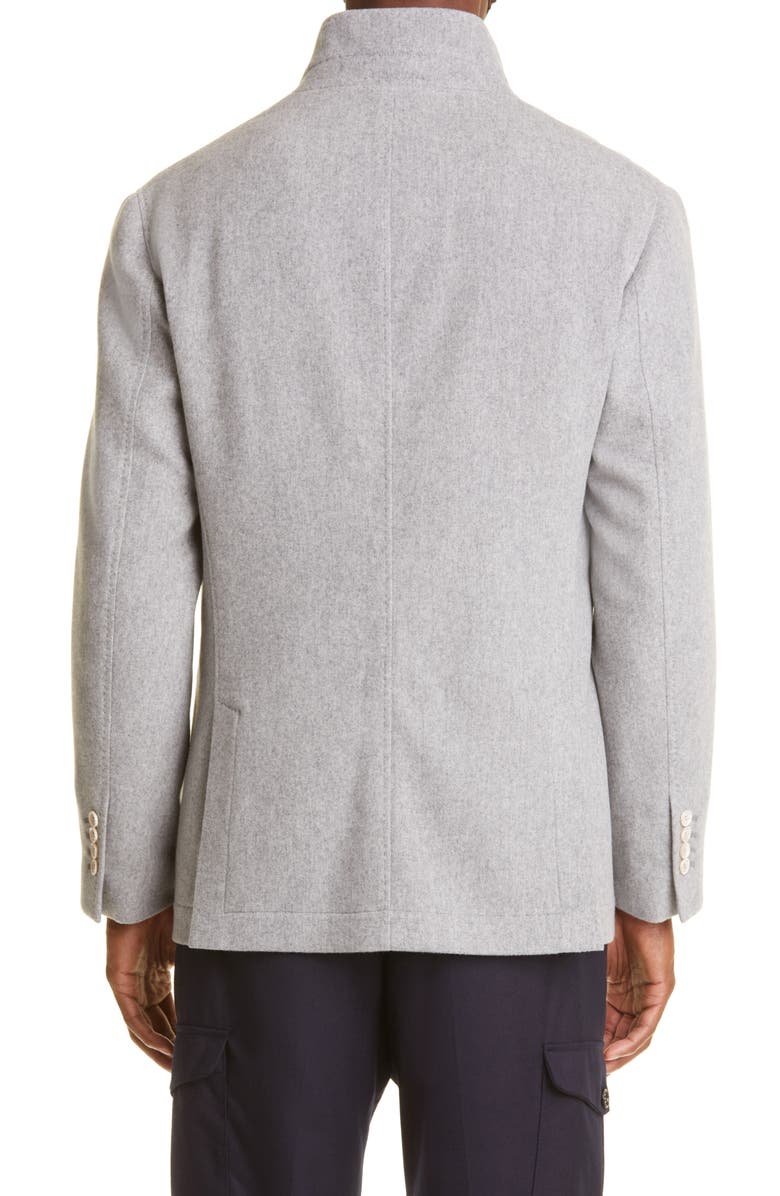 Brunello Cucinelli Patch Pocket Cashmere Jacket, Alternate, color, C2148-Pearl Grey