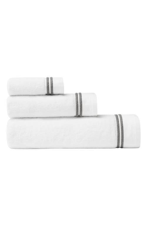 Sferra Aura Nuova Bath Sheet In White/charcoal