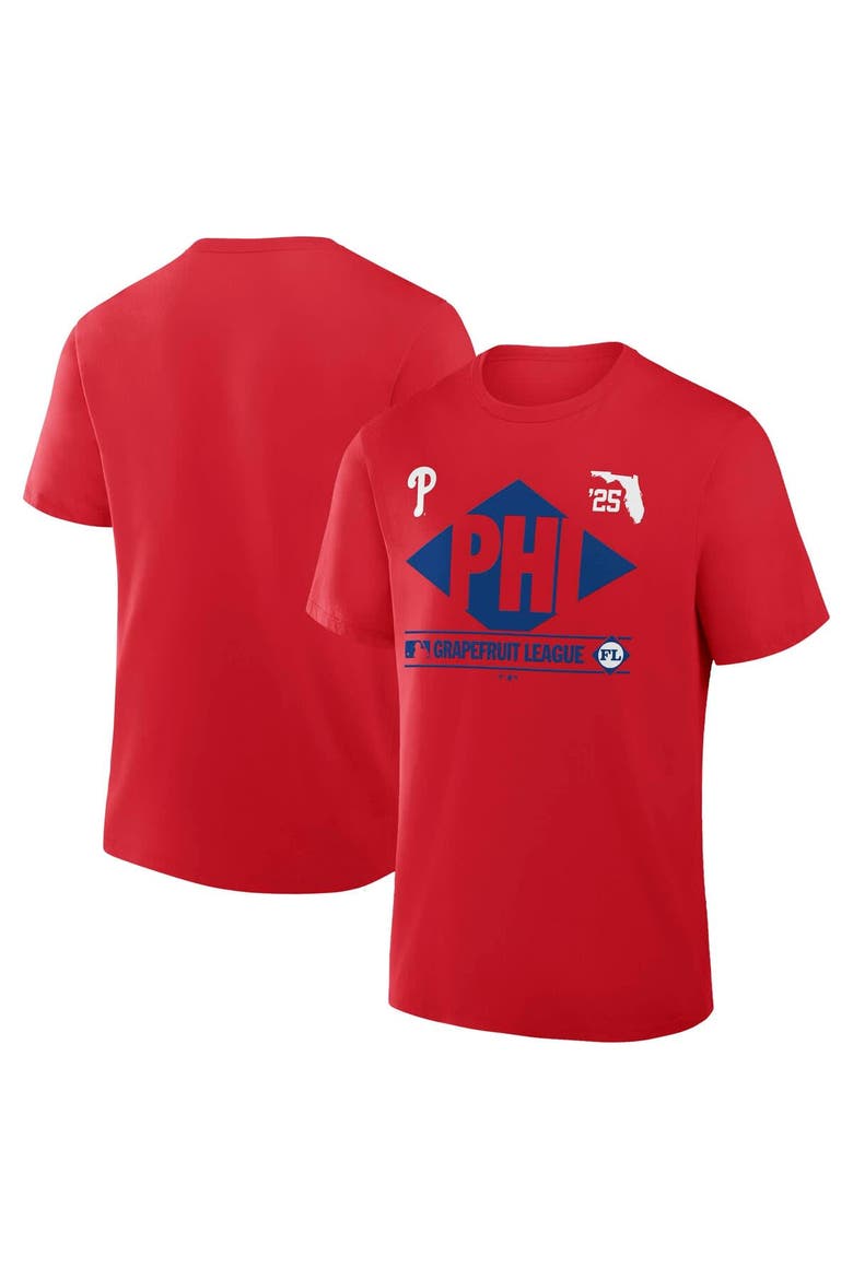 Men's Fanatics Red Philadelphia Phillies 2025 Spring Training Grapefruit League True Icon T-Shirt, Main, color, Red