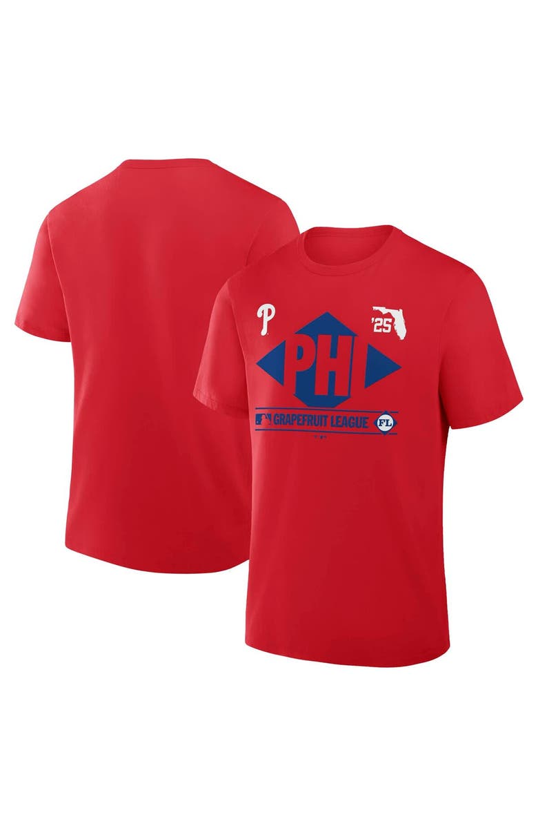 FANATICS Men's Fanatics Red Philadelphia Phillies 2025 Spring Training Grapefruit League True Icon T-Shirt, Main, color, Red