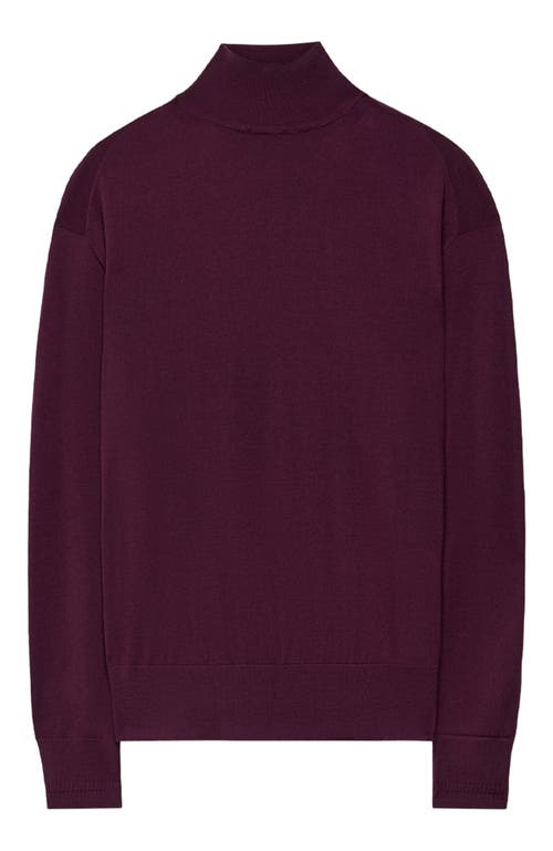 Another Tomorrow Featherweight Turtleneck In Burgundy