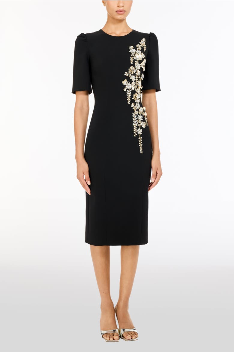 Roma Midi Dress, Alternate, color, Liquorice