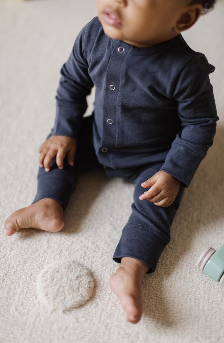 Pehr Essentials Organic Cotton Romper, Alternate, color, Fountain Blue