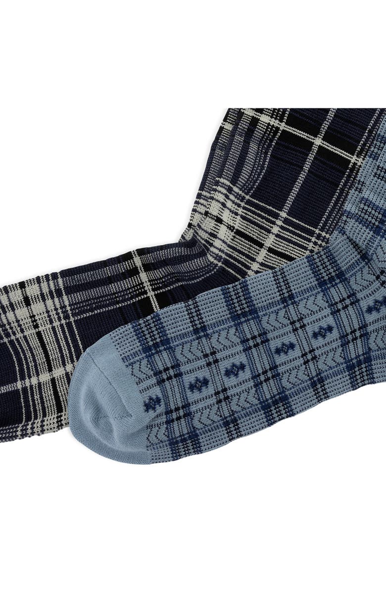 Polo Ralph Lauren Assorted 2-Pack Country Store Plaid Cotton Blend Dress Socks, Alternate, color, Blue