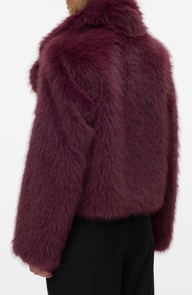 VERO MODA Nora Faux Fur Coat, Alternate, color, Winetasting