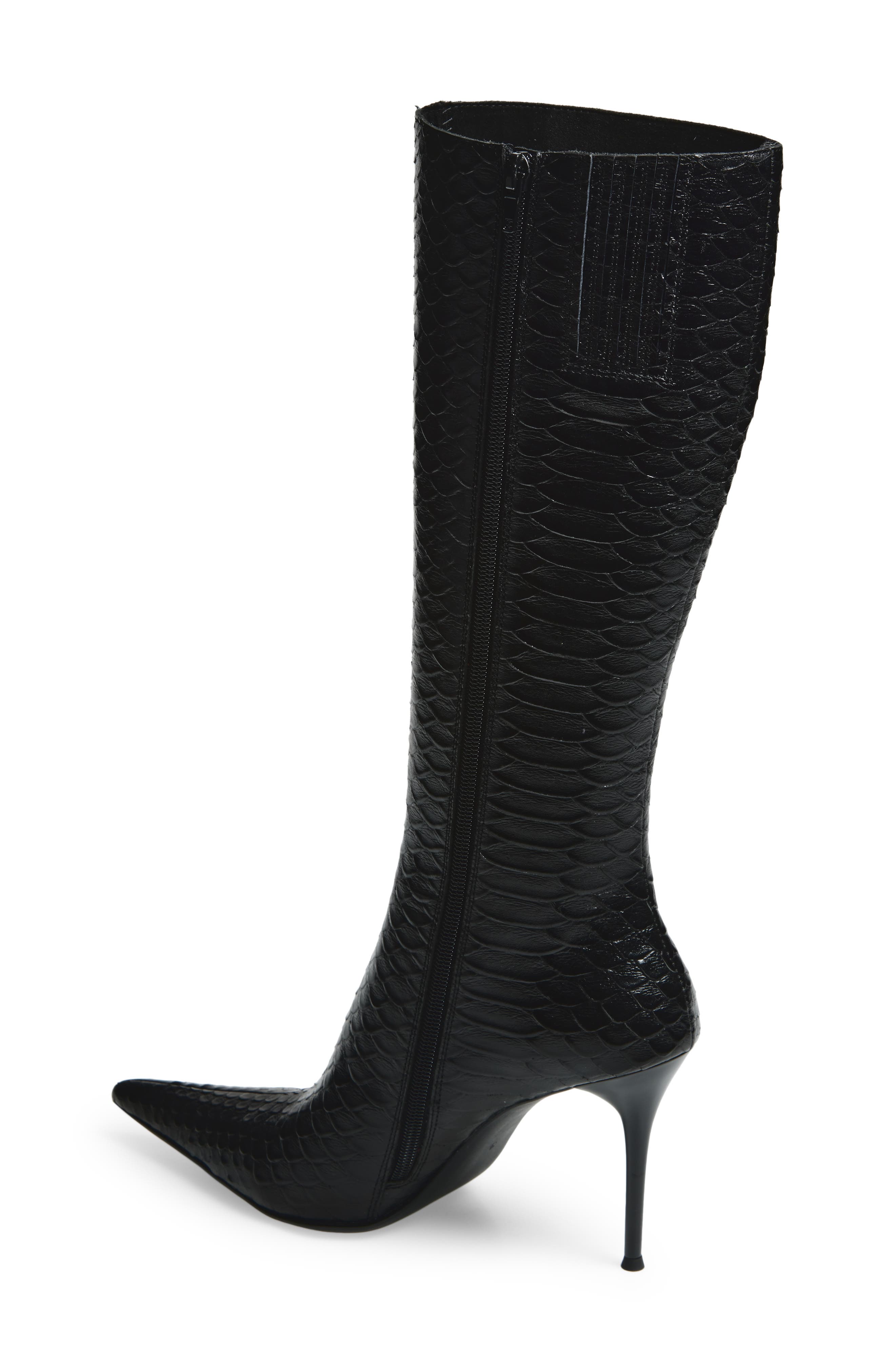 Jeffrey Campbell Proposal Pointed Toe Boot, Alternate, color, Black Snake