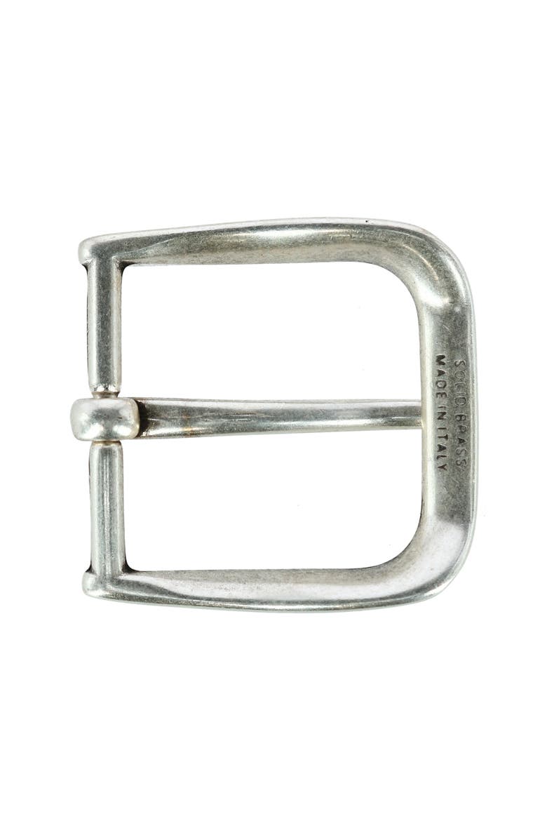 40mm Square Rounded Edge Solid Brass Harness Belt Buckle, Alternate, color, Silver