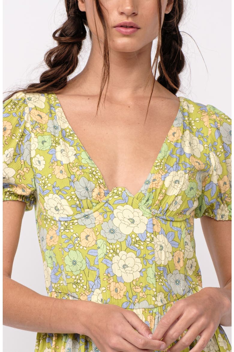 Puff Sleeve Minidress, Alternate, color, GREEN