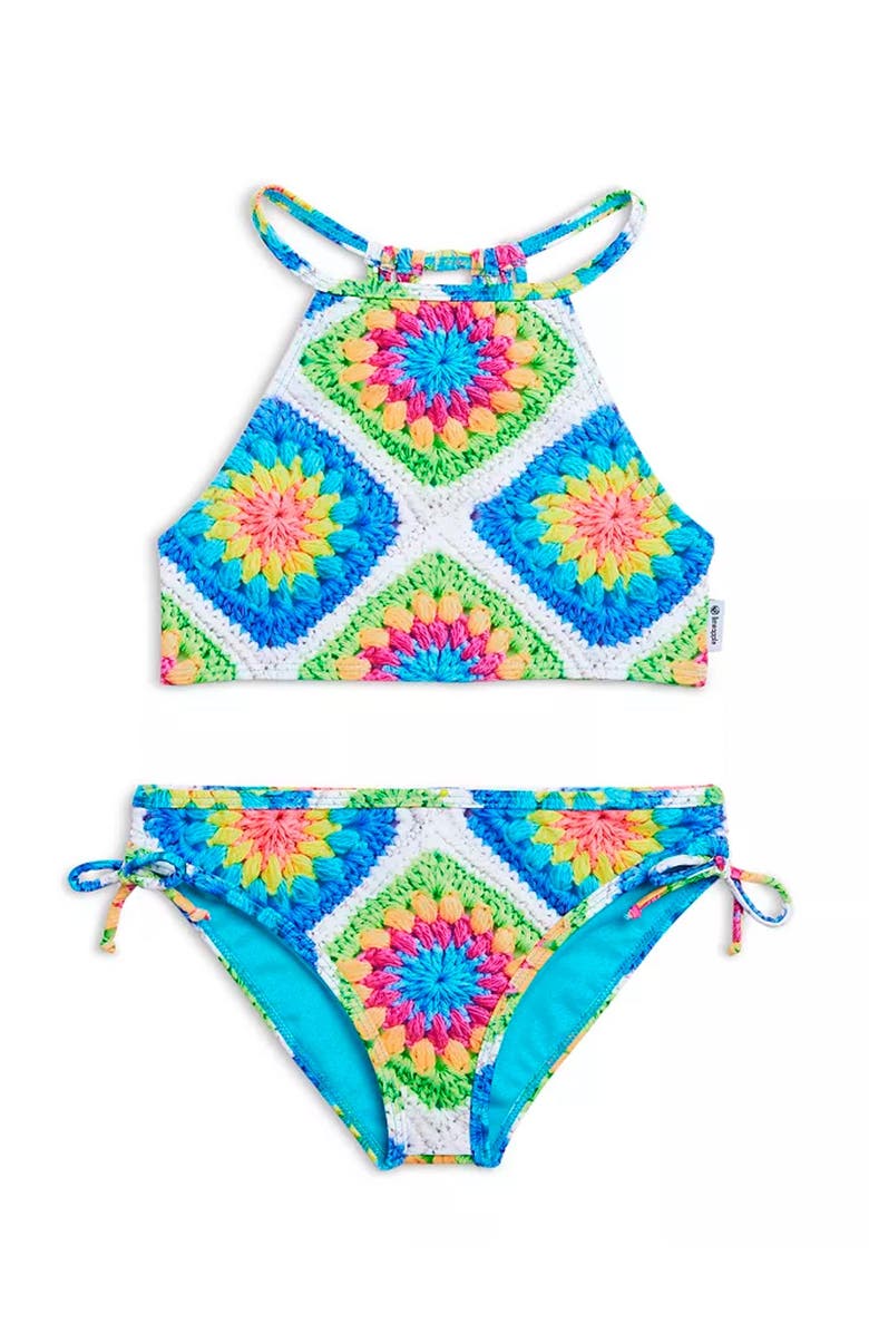 Limeapple Crochet Print Tankini, Alternate, color, Multicolor