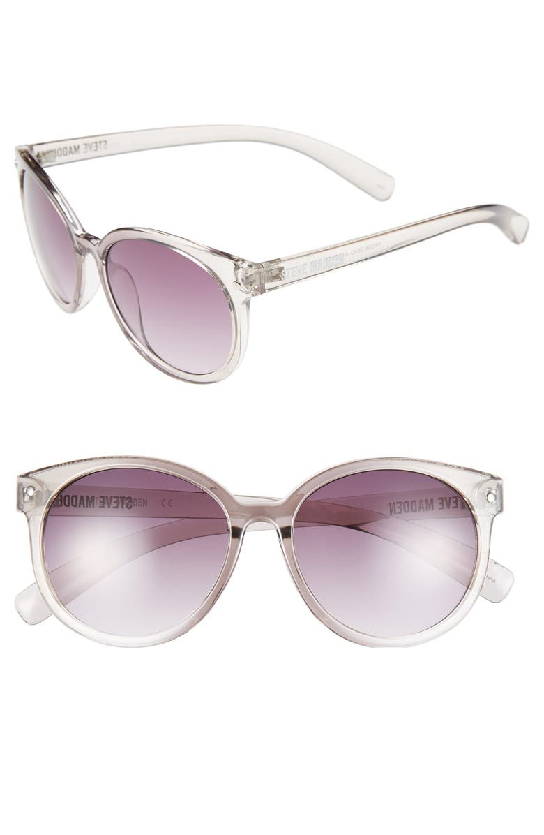 Steve Madden 'Crystal' 54mm Oval Sunglasses, Main, color, 