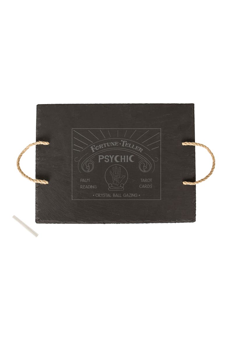 Fortune Teller Slate Serving Tray, Main, color, BLACK