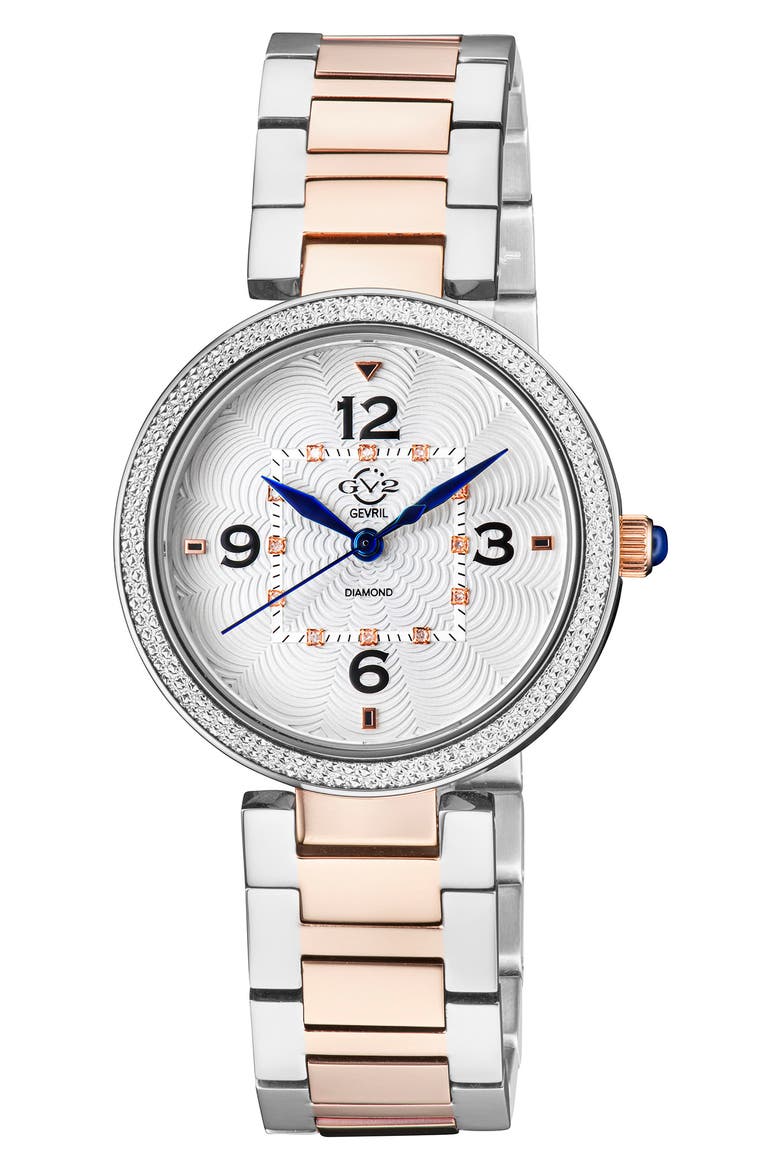 Women's Piemonte Diamond Dial Bracelet Watch, 36mm, Main, color, TWO TONE ROSE