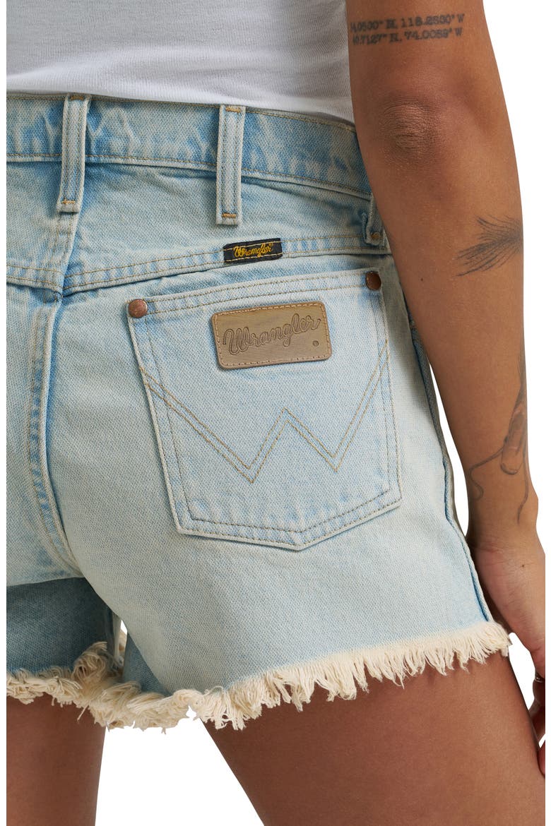 Frayed Denim Shorts, Alternate, color, BLEACH