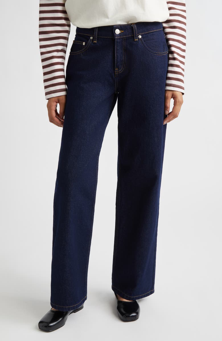 Sandy Liang Taro Bootcut Jeans, Main, color, Indigo