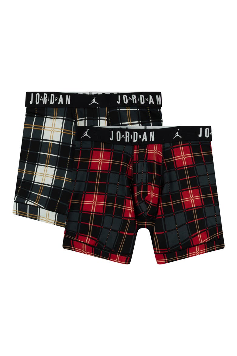 2-Pack Plaid Boxer Briefs, Main, color, WHITE