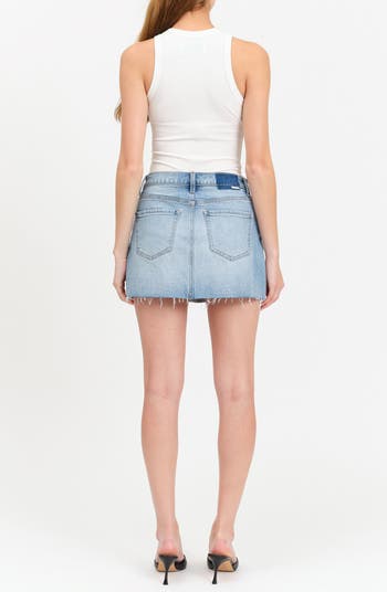 Malibu Distressed Cutoff Denim Miniskirt