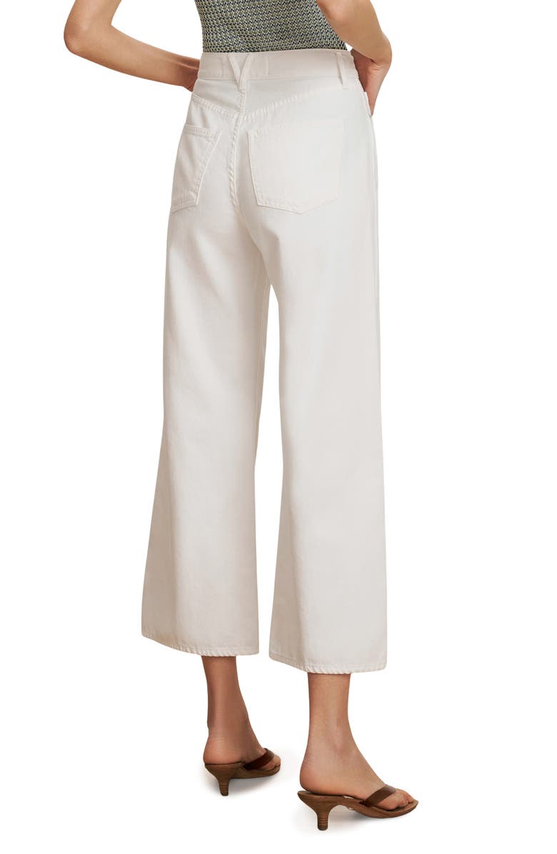 Veronica Beard Taylor High Waist Ankle Wide Leg Jeans, Alternate, color, White