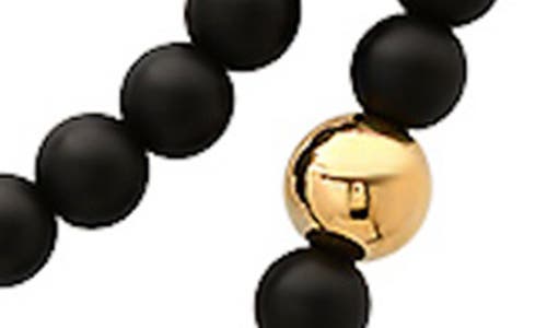 Hmy Jewelry Black Lava Beaded Rosary Necklace In Multi