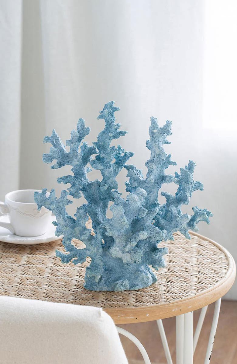 A & B Home Faux Coral Accent Decor, Alternate, color, Blue