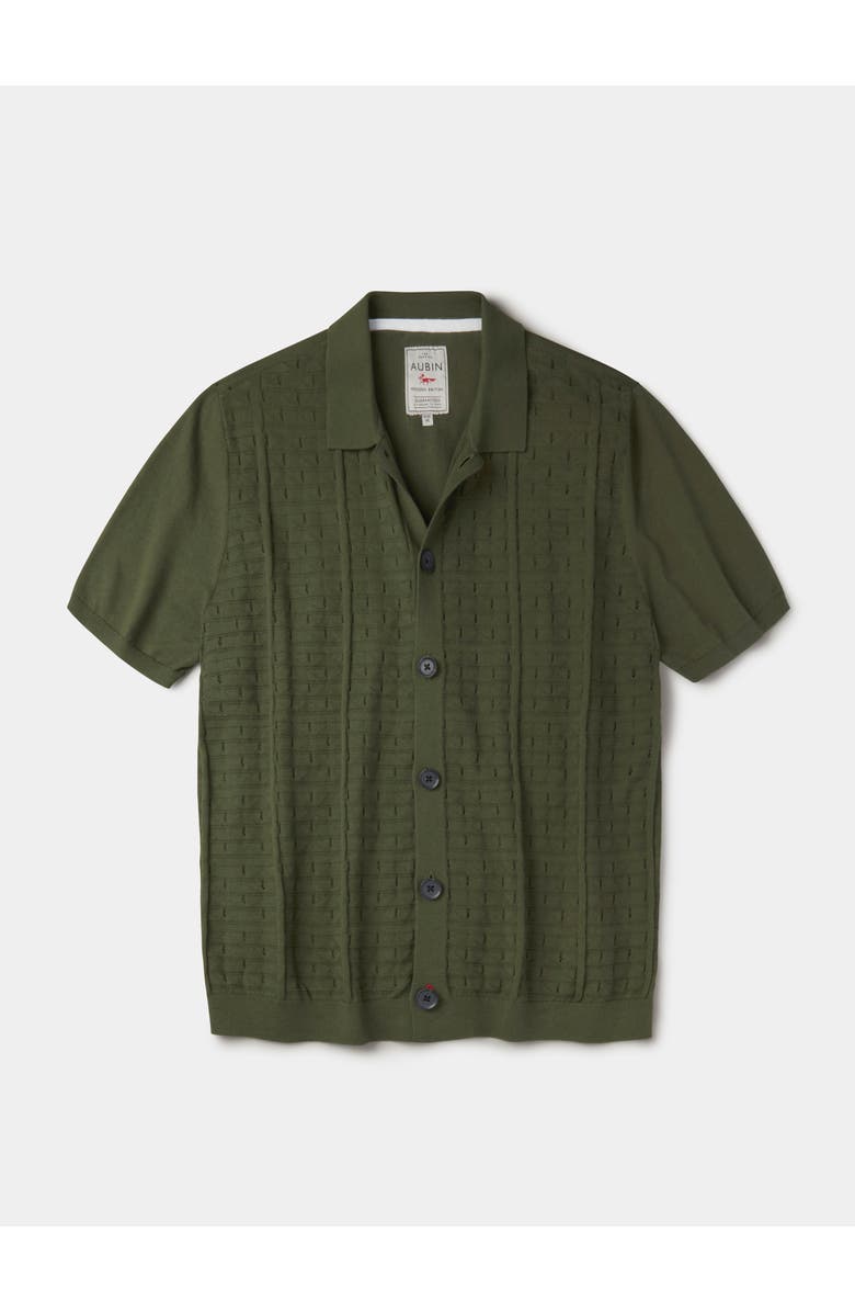 Aubin Manor Textured Button Through Polo, Alternate, color, Khaki
