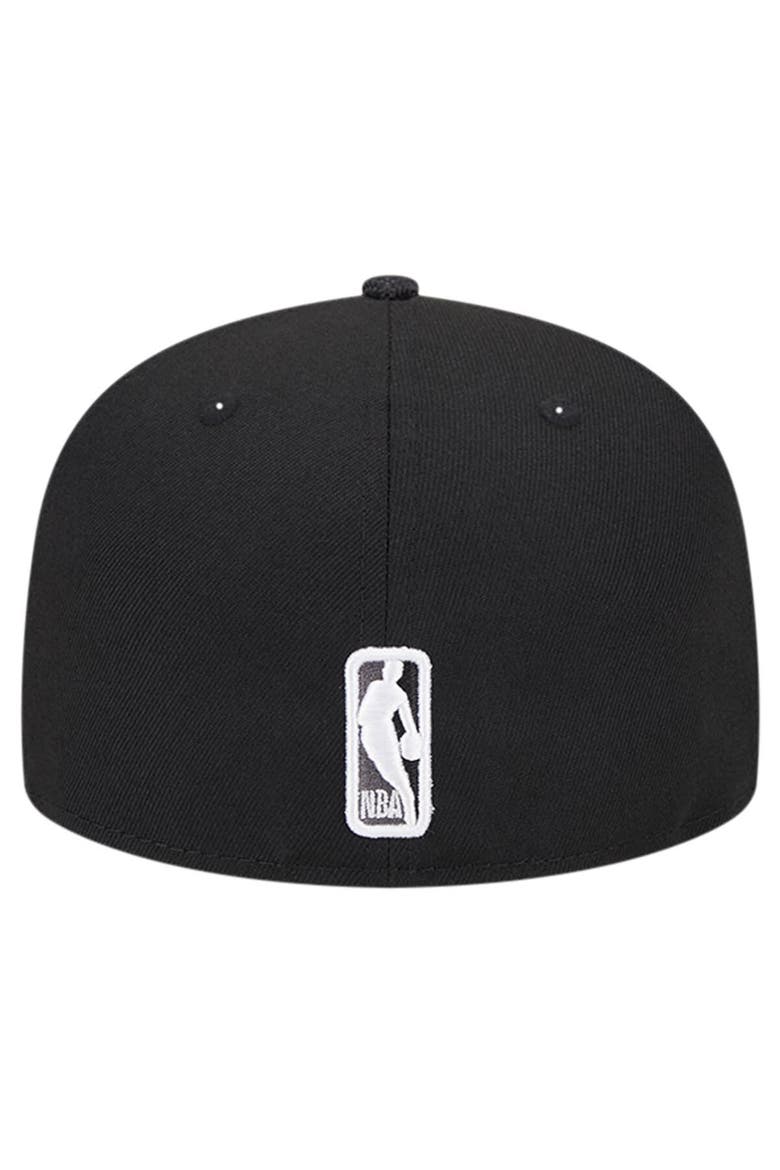 Men's New Era Black Golden State Warriors Active Satin Visor 59FIFTY Fitted Hat, Alternate, color, Black