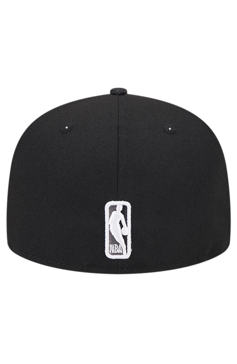 New Era Men's New Era Black Golden State Warriors Active Satin Visor 59FIFTY Fitted Hat, Alternate, color, 
