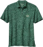 Tommy Bahama Men's Tommy Bahama Green Green Bay Packers IslandZone Wild Hibiscus Tri-Blend Polo