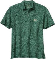 Tommy Bahama Men's Tommy Bahama Green Green Bay Packers IslandZone Wild Hibiscus Tri-Blend Polo