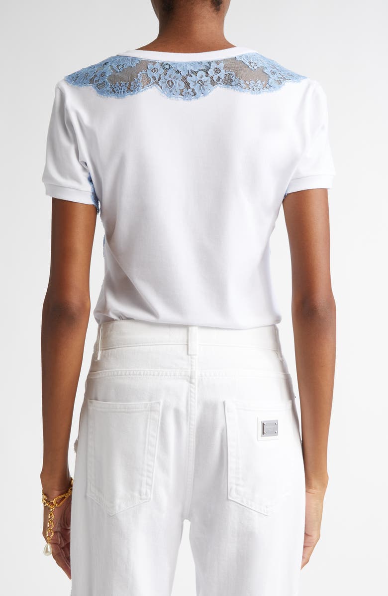Dolce&Gabbana Lace Inset Jersey T-Shirt, Alternate, color, 