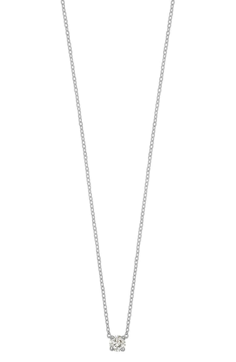 Bony Levy 14K Gold Diamond Solitaire Pendant Necklace - 0.07 ctw, Main, color, 14K White Gold