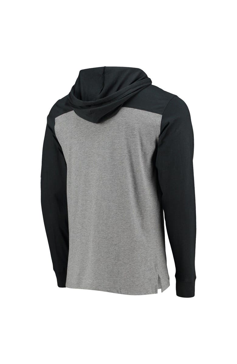 '47 Men's '47 Heathered Gray New Orleans Saints Franklin Wooster Throwback Long Sleeve Hoodie T-Shirt, Alternate, color, Heather Gray