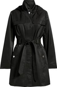 London Fog Belted Cotton Blend Coat