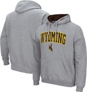 COLOSSEUM Men's Colosseum Heathered Gray Wyoming Cowboys Arch and Logo Pullover Hoodie