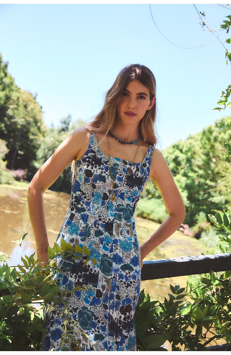 Ro's Garden Camillie Midi Dress, Alternate, color, Blue Heran