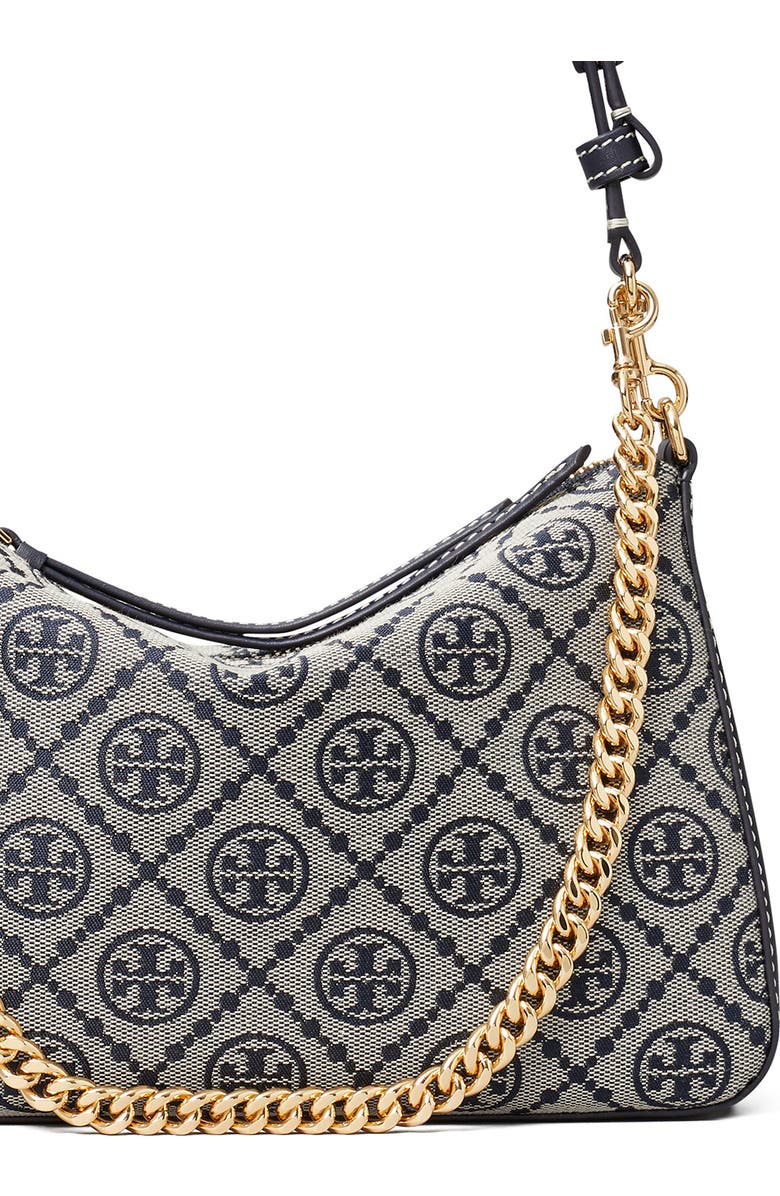 Tory Burch Small Perry T Monogram Jacquard Shoulder Bag, Alternate, color, Tory Navy